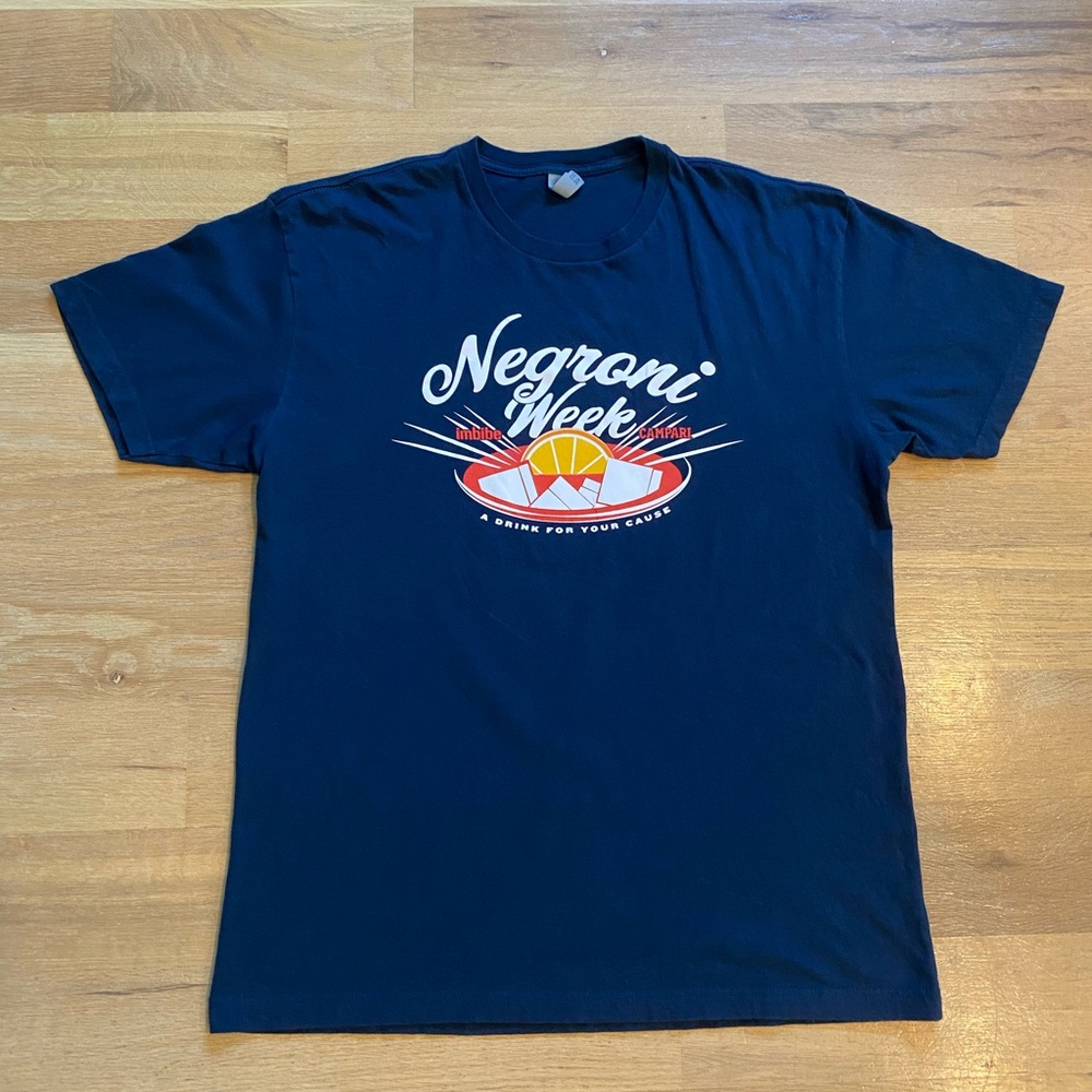 Negroni Week T-Shirt Large Campari Imbibe Navy Blue